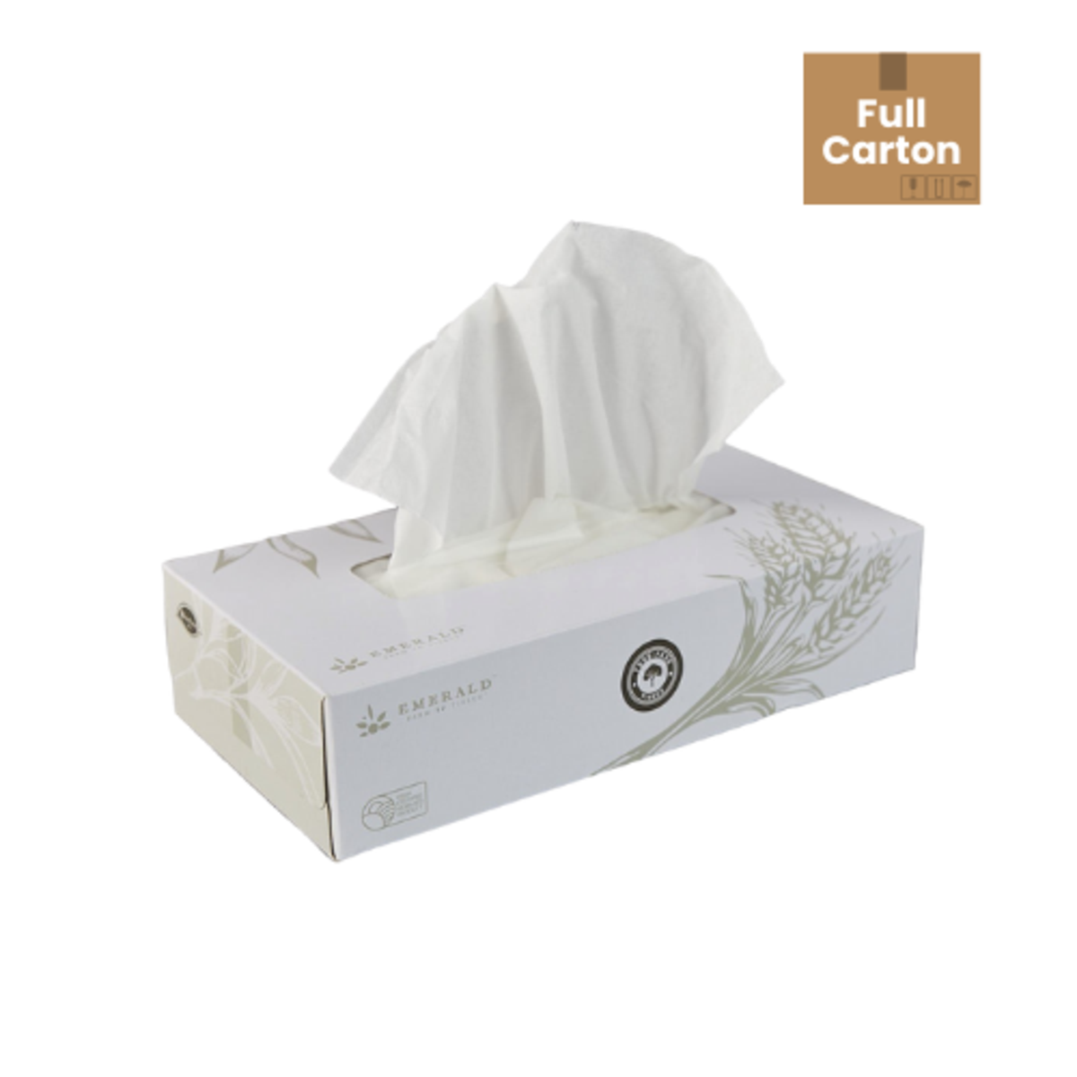 Emerald Ecovations Tree-Free Compostable 2-Ply Facial Tissue Flat Box
