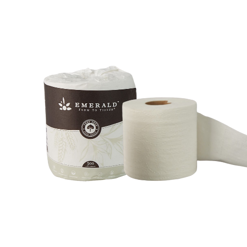 Emerald Ecovations Tree-Free Compostable 2-Ply Individually Wrapped Rolls of Toilet Paper 500 Sheets/Roll