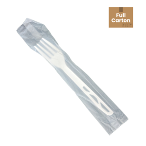 Individually Wrapped Heavyweight PLA Forks, Beige, 500/Carton Individually Wrapped Heavyweight PLA Forks, Beige, 500/Carton