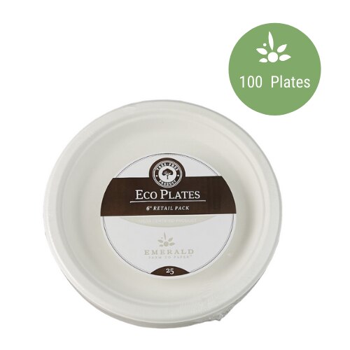 Emerald Compostable 6" Plates