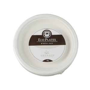 Emerald Ecovations Tree-Free Compostable Fiber Microwavable Disposable Plates 6"