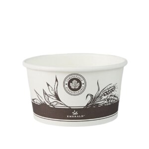 Emerald Ecovations FSC Certified Compostable Disposable Soup, Cereal, Ice Cream Cups 12oz