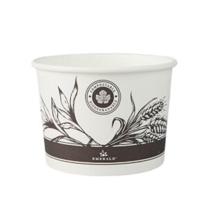 Emerald Ecovations FSC Certified Compostable Disposable Soup, Cereal, Ice Cream Cups 16oz