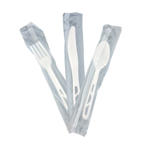 Emerald Ecovations Plastic-Free Compostable Individually Wrapped Microwavable Cutlery Forks Knives Spoons